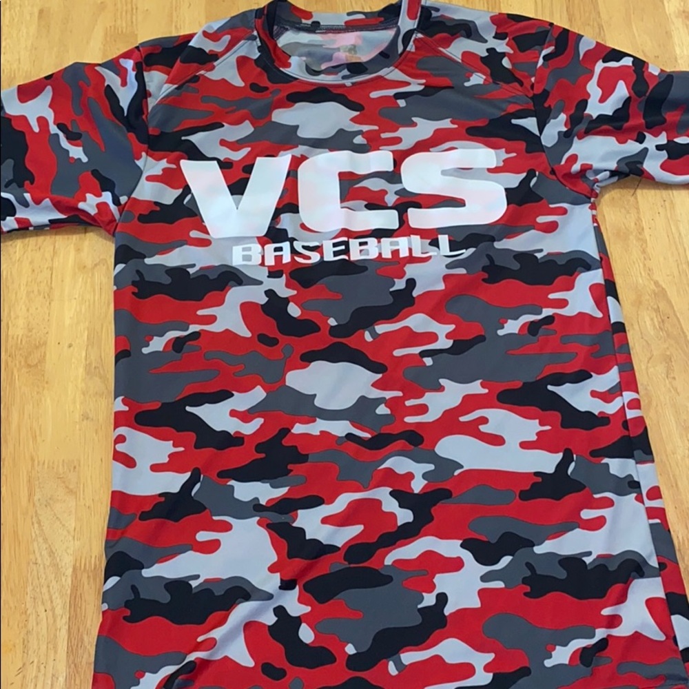 A camouflage baseball tee shirt for boys